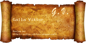 Galla Viktor névjegykártya